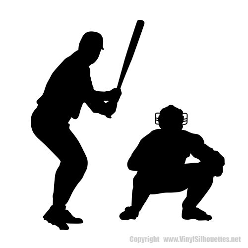 Life-size BASEBALL SILHOUETTE DECALS (Baseball Decor) Wall Decals